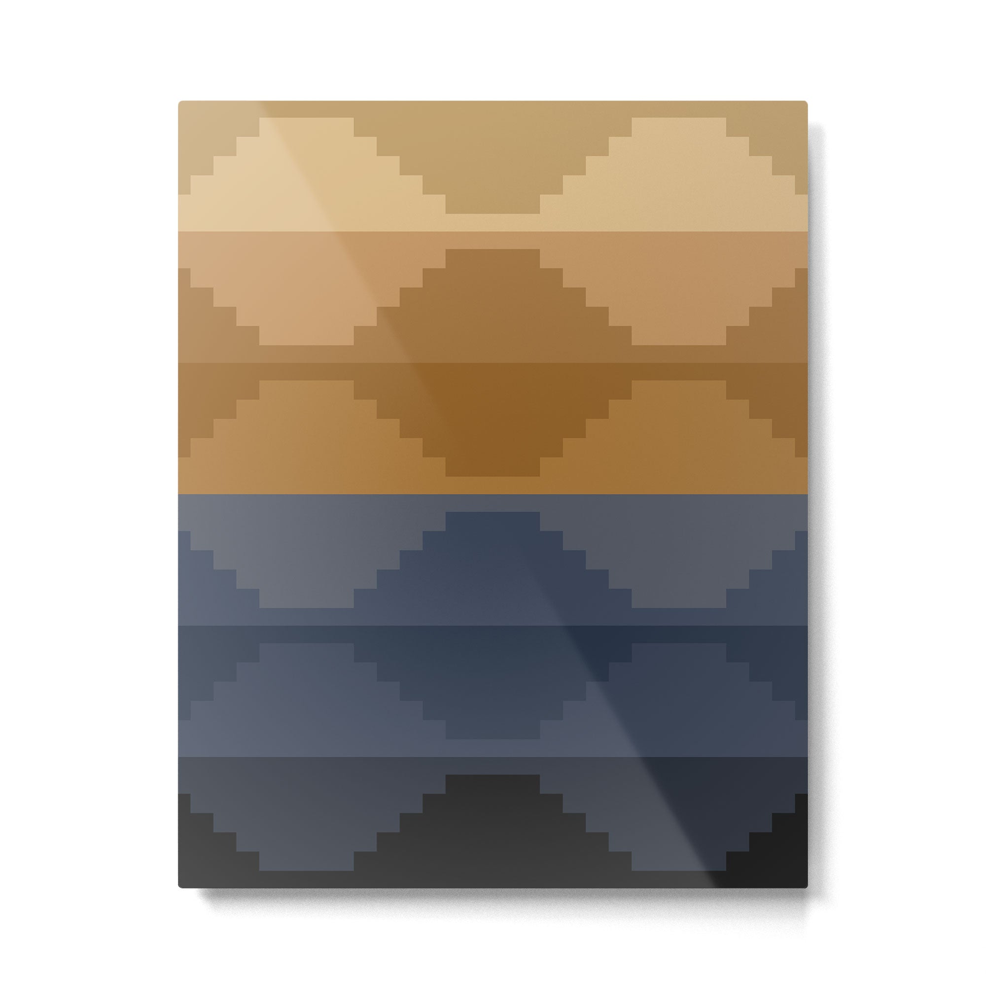 Geometric Aztec Pyramid Pattern X Metal Print | TeksDecor