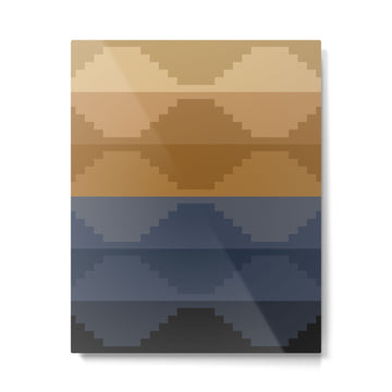 Geometric Aztec Pyramid Pattern X Metal Print | TeksDecor
