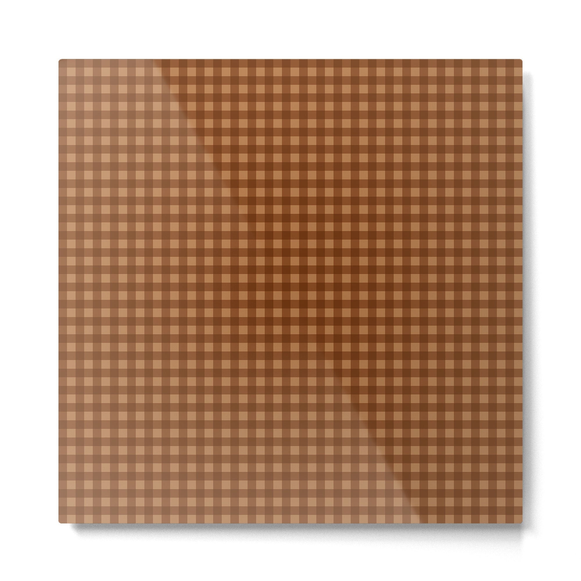Gingham Plaid Pattern - Burnt Orange Metal Print | TeksDecor