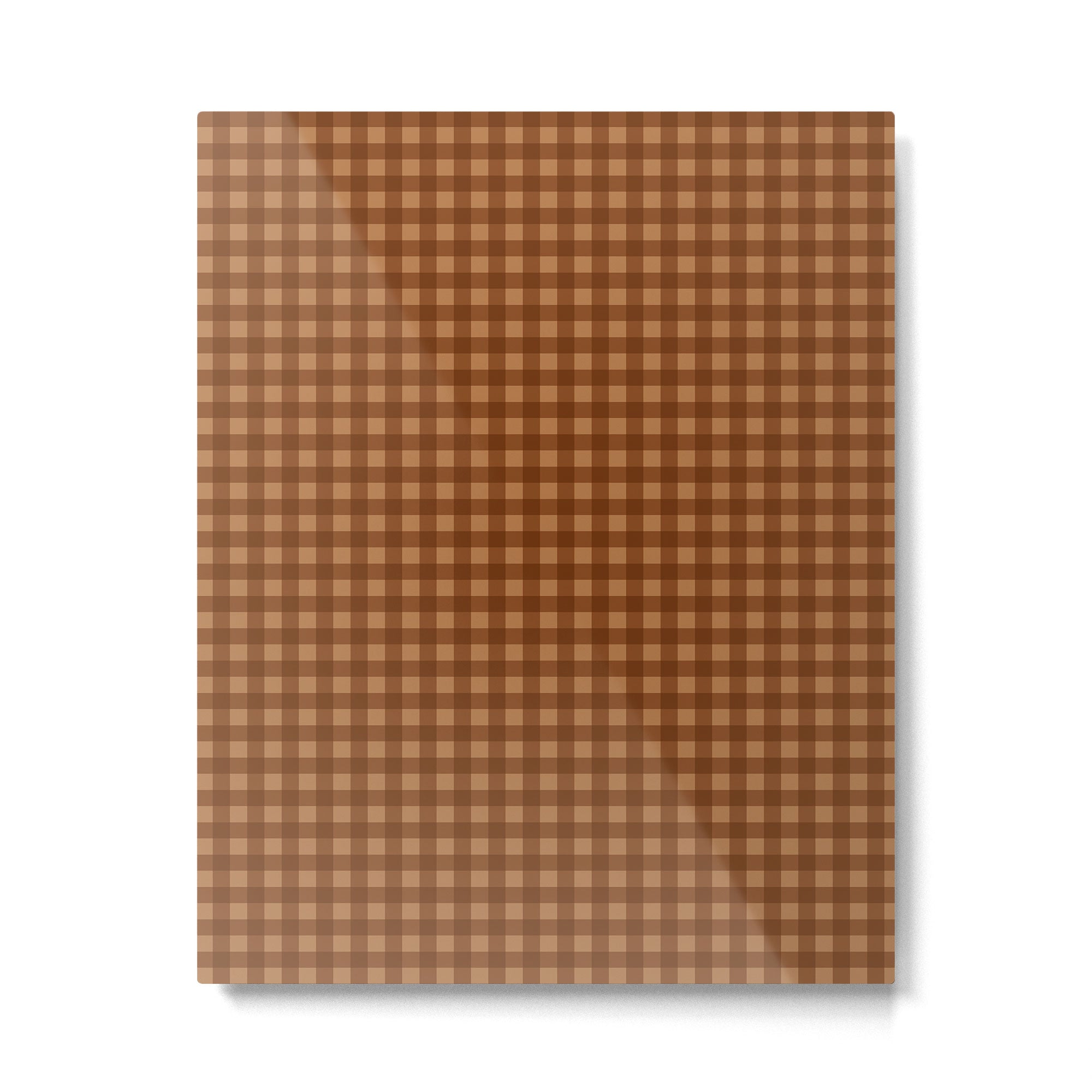 Gingham Plaid Pattern - Burnt Orange Metal Print | TeksDecor