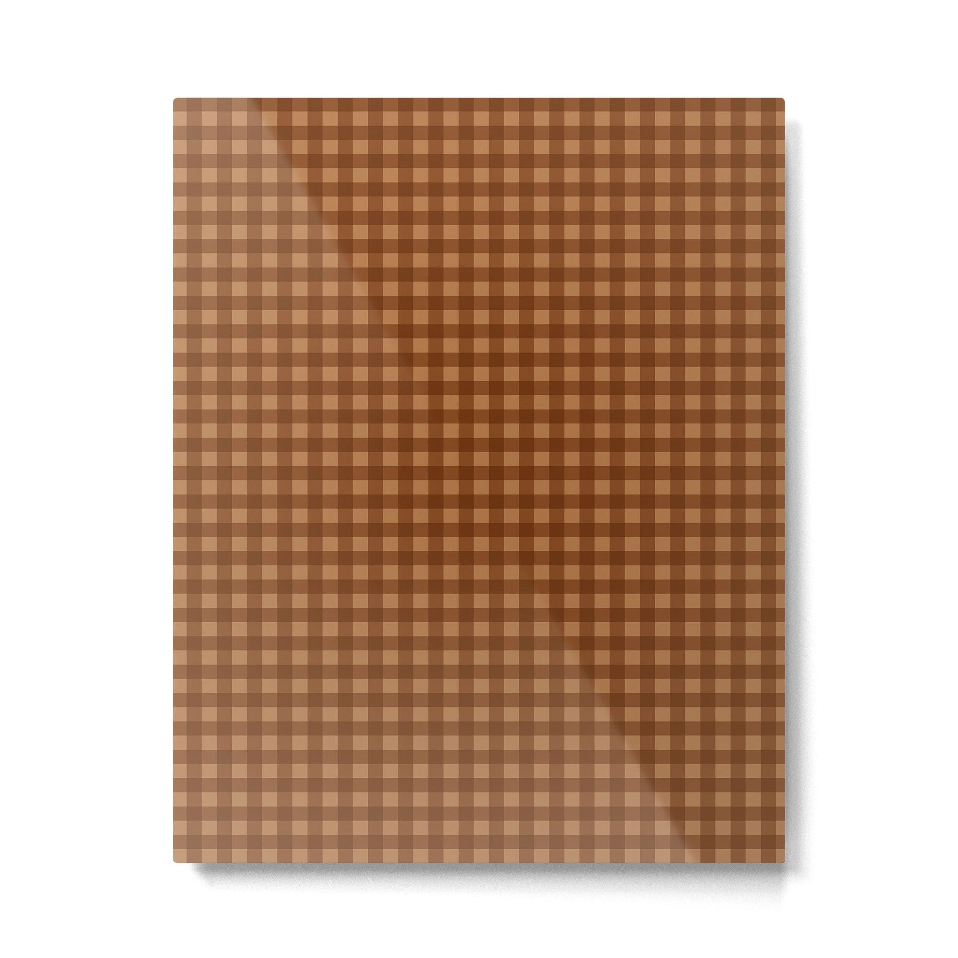 Gingham Plaid Pattern - Burnt Orange Metal Print | TeksDecor