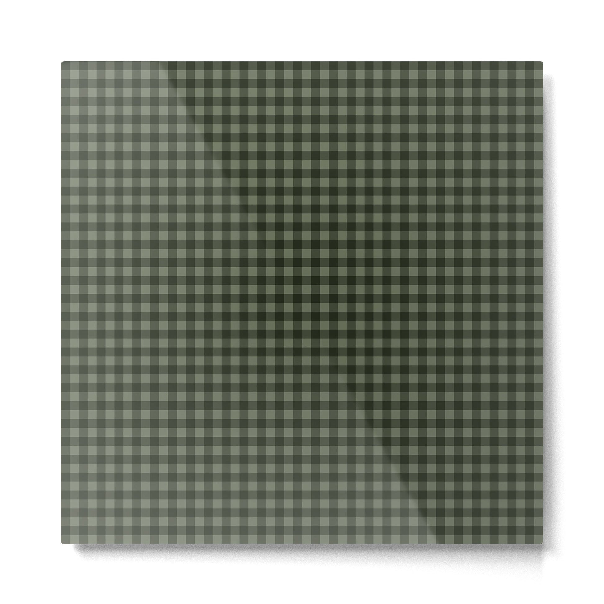 Gingham Plaid Pattern - Forest Green Metal Print | TeksDecor