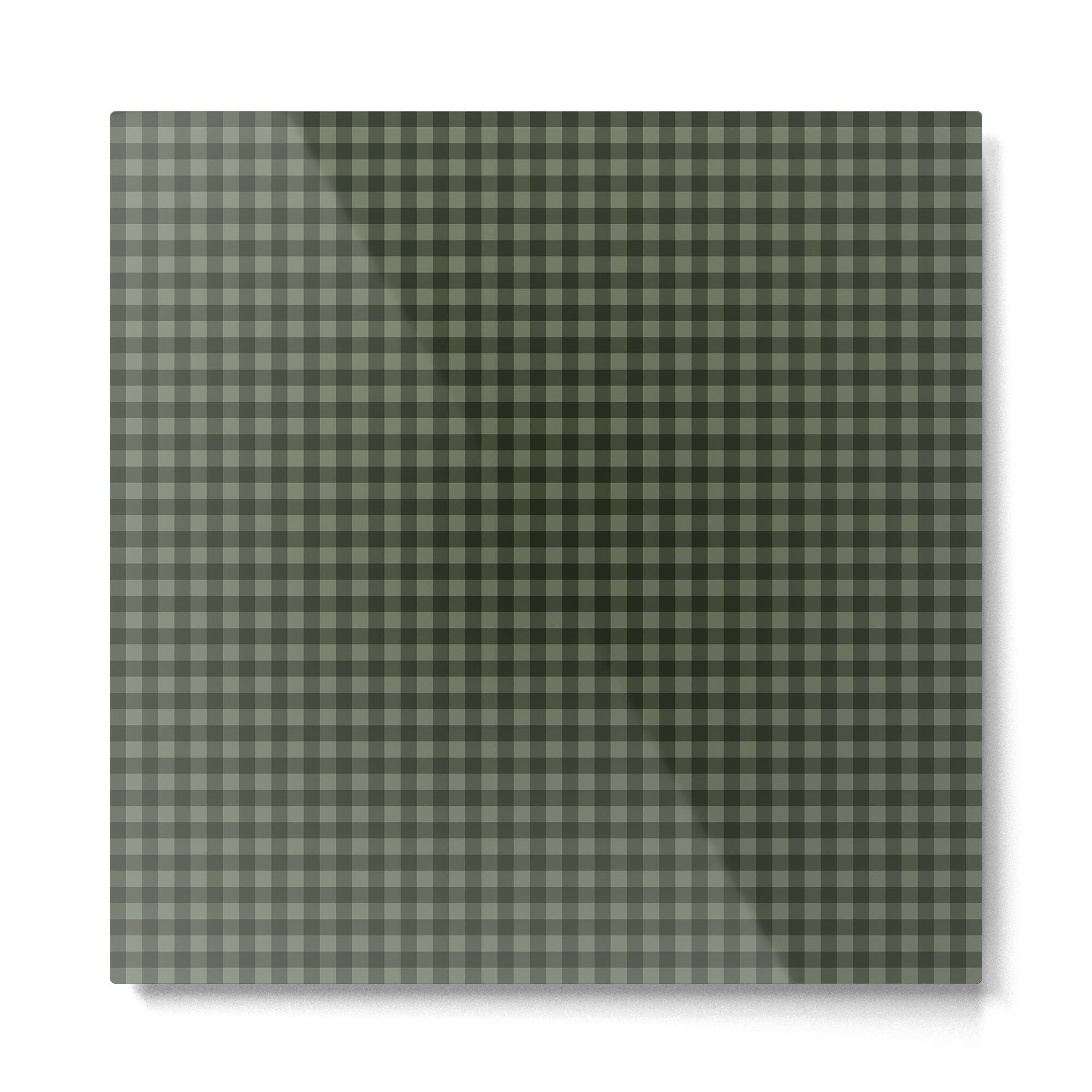 Gingham Plaid Pattern - Forest Green Metal Print | TeksDecor