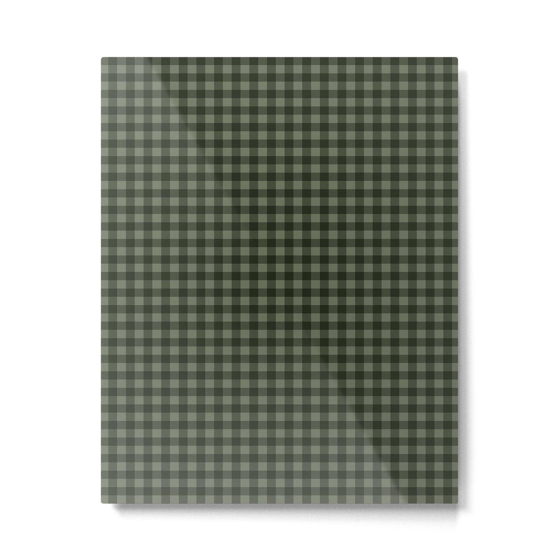 Gingham Plaid Pattern - Forest Green Metal Print | TeksDecor