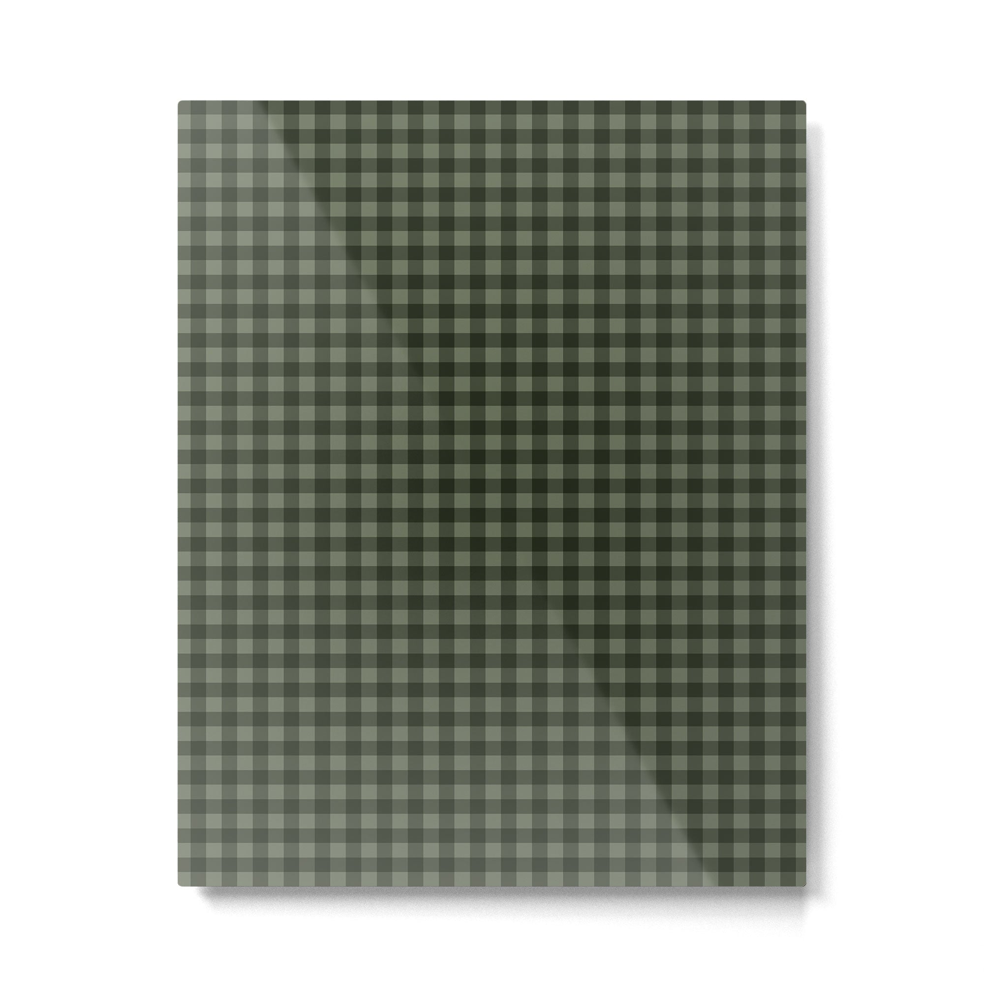 Gingham Plaid Pattern - Forest Green Metal Print | TeksDecor