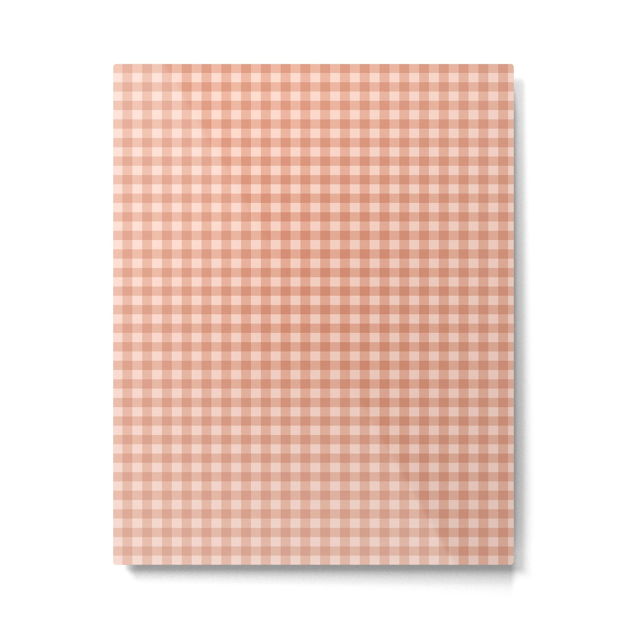 Gingham Plaid Pattern - Natural Rose Metal Print | TeksDecor
