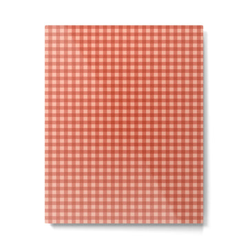 Gingham Plaid Pattern - Strawberry Red Metal Print | TeksDecor