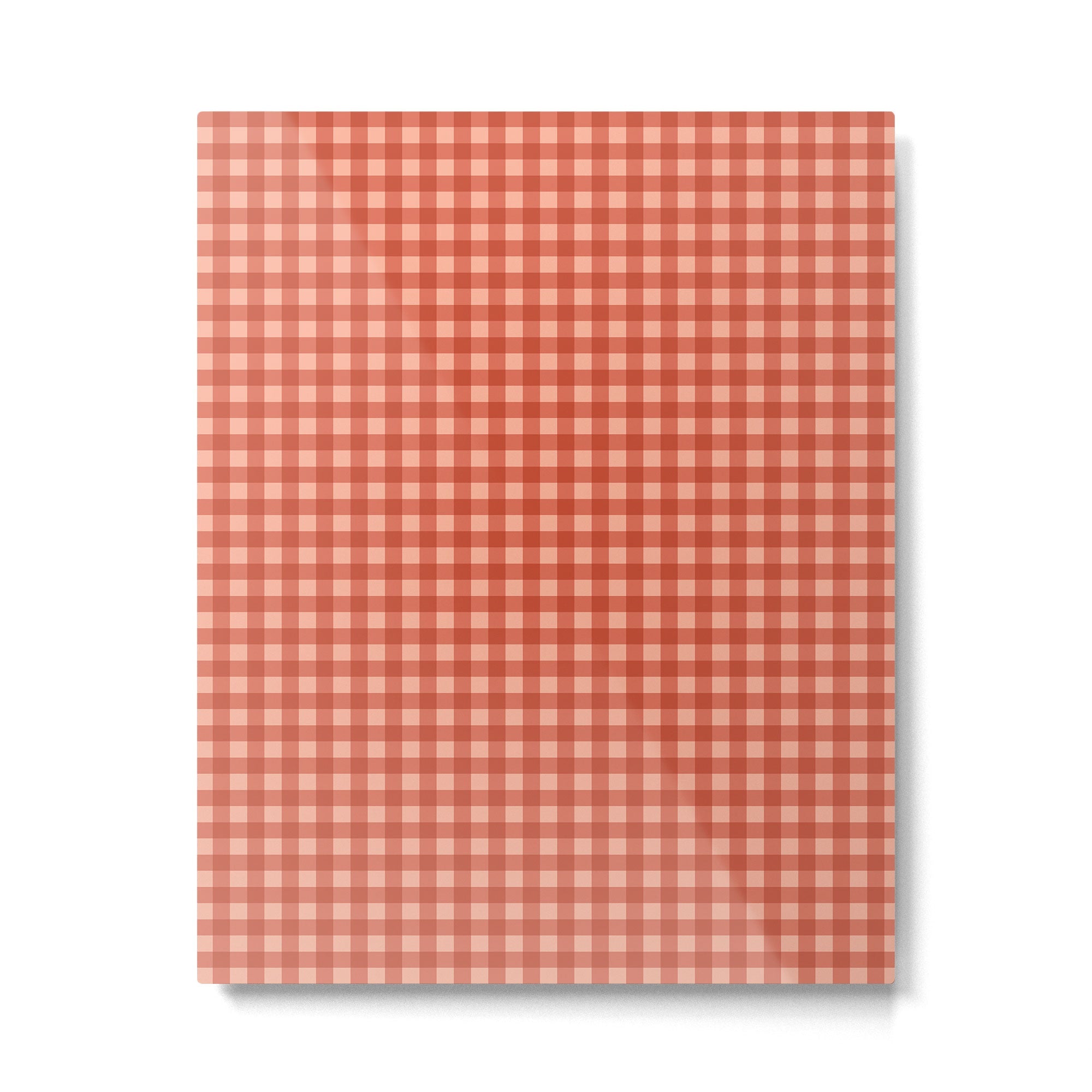 Gingham Plaid Pattern - Strawberry Red Metal Print | TeksDecor