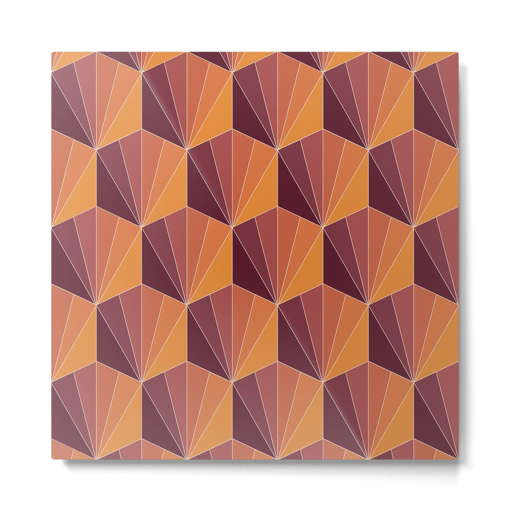 Gisela Color Block Pattern X Metal Print | TeksDecor