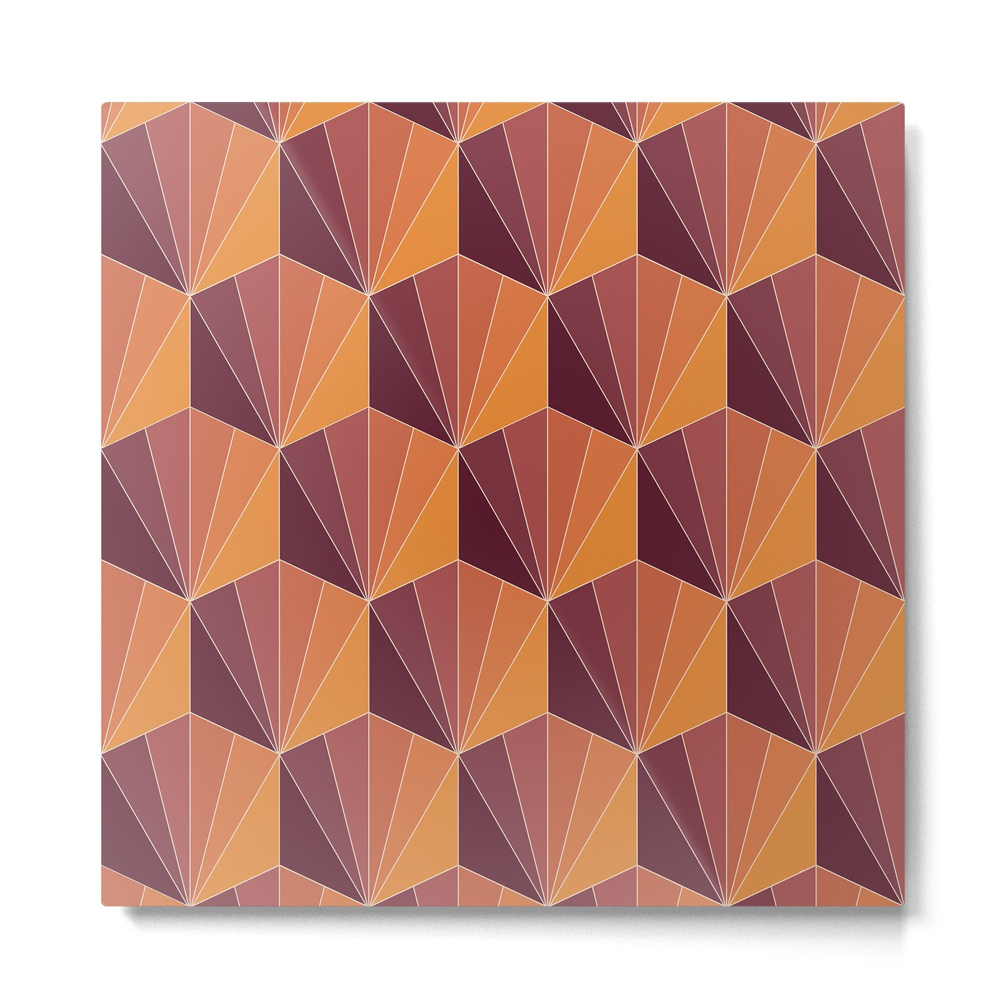 Gisela Color Block Pattern X Metal Print | TeksDecor