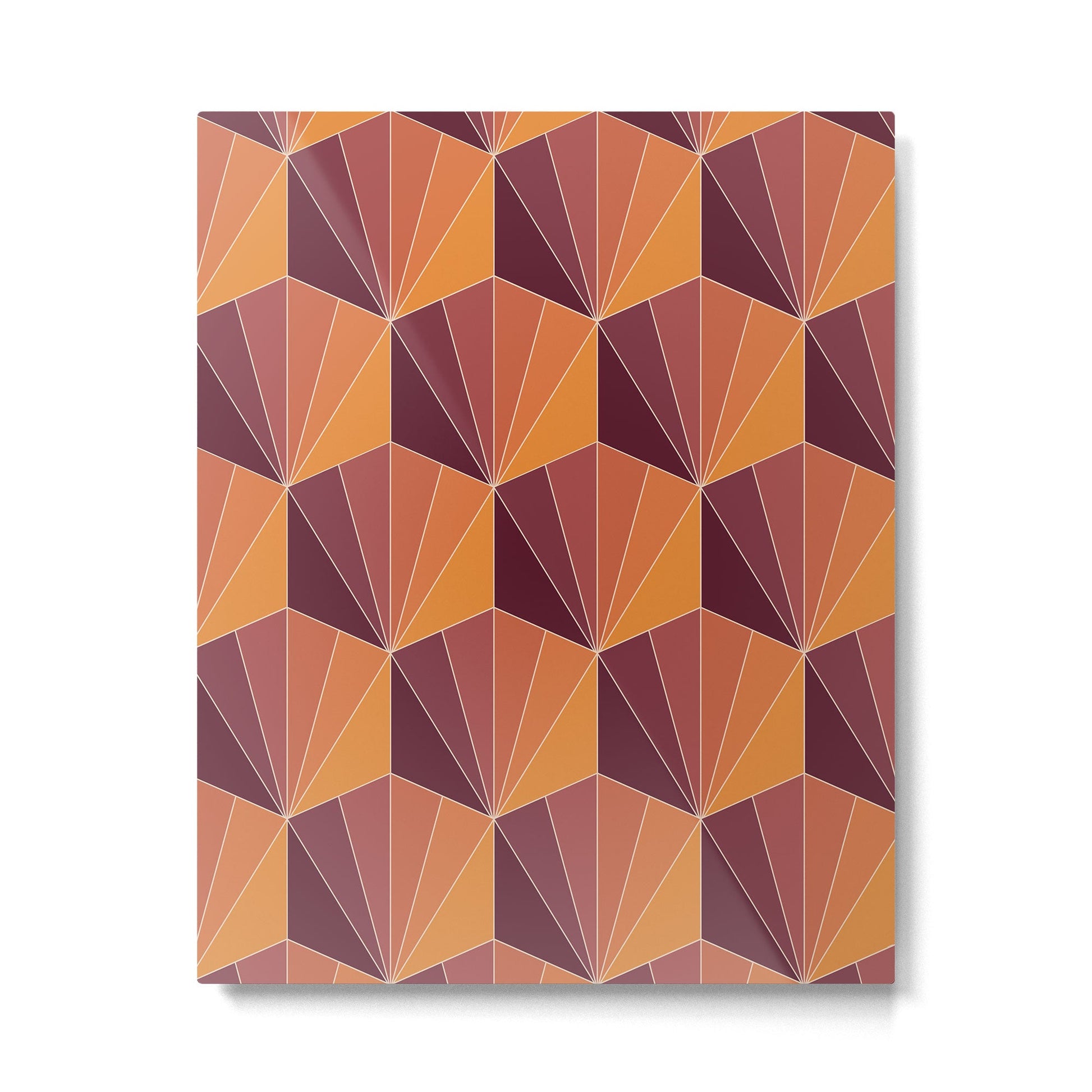 Gisela Color Block Pattern X Metal Print | TeksDecor