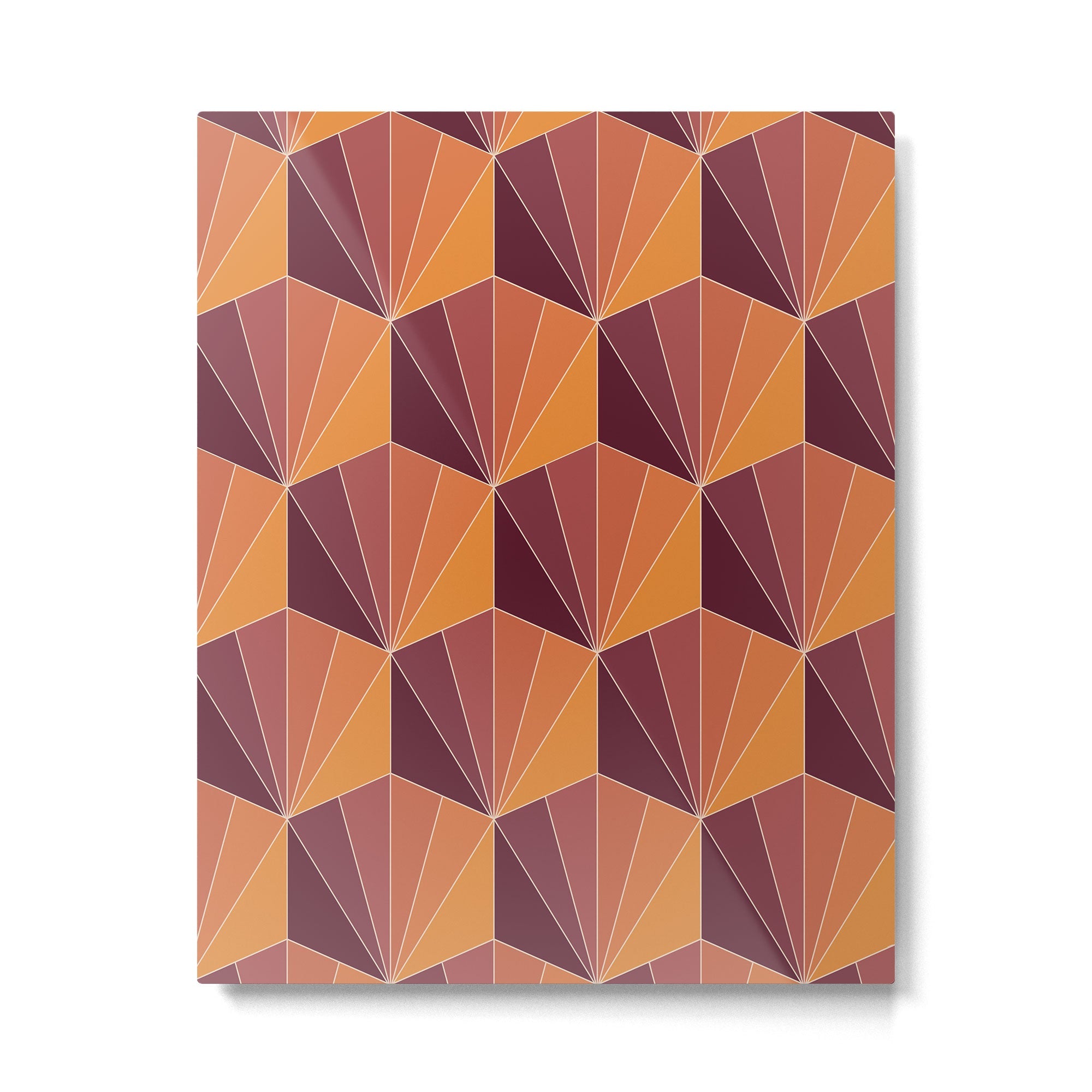 Gisela Color Block Pattern X Metal Print | TeksDecor