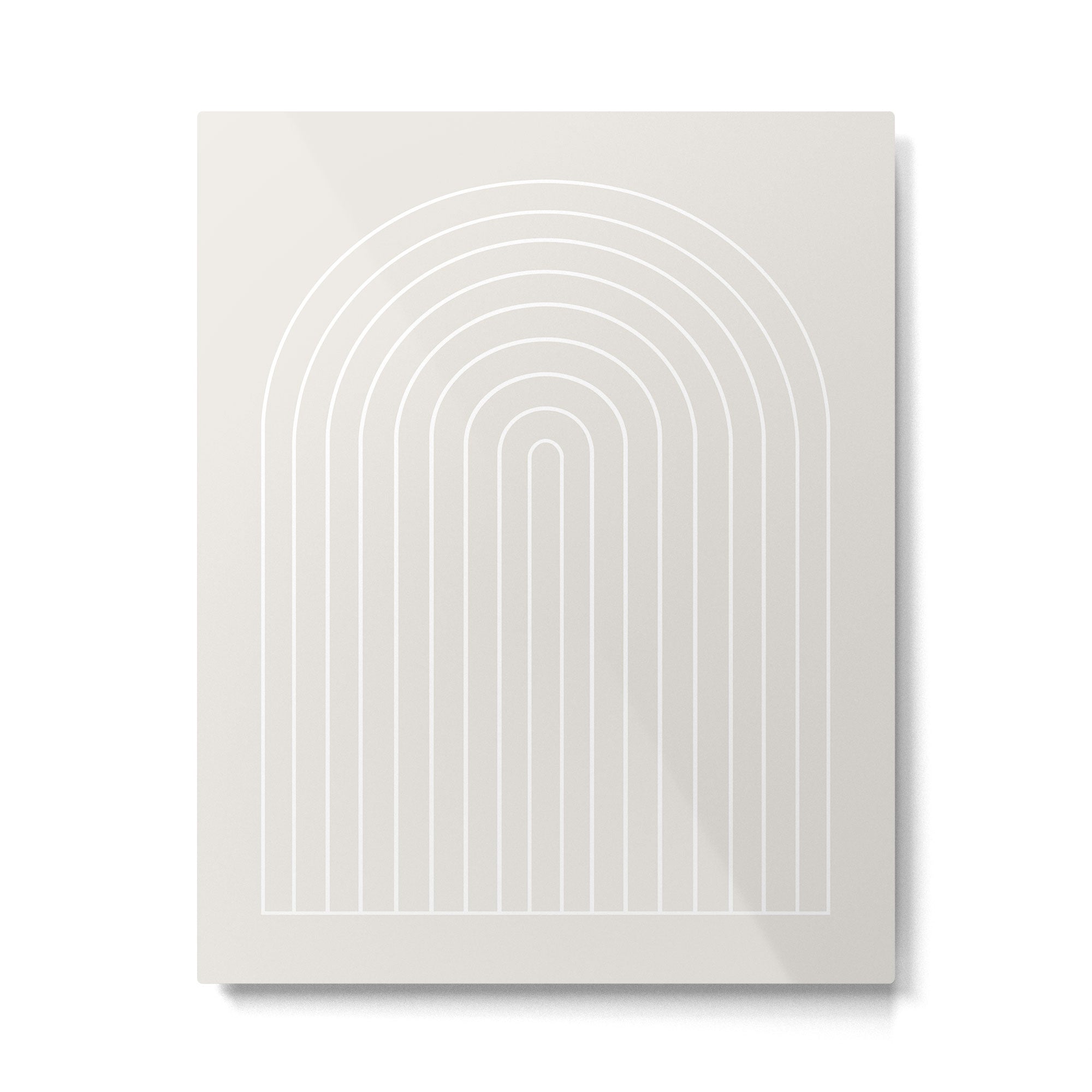 Minimal Arch II Natural Off White Modern Geometric Lines Metal Print | TeksDecor