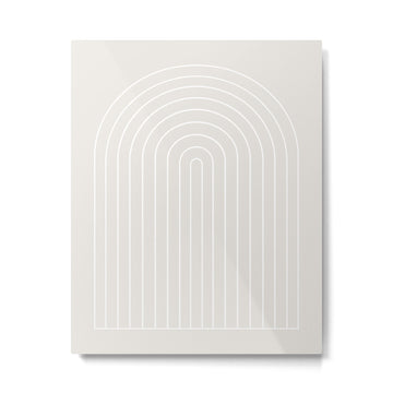Minimal Arch II Natural Off White Modern Geometric Lines Metal Print | TeksDecor