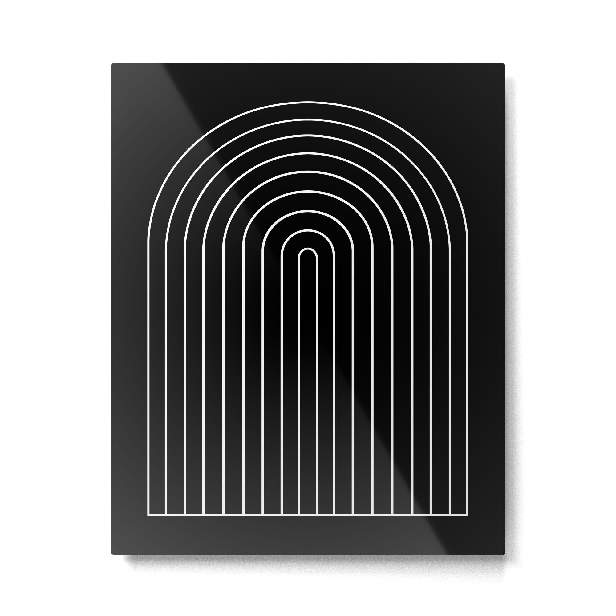 Minimal Arch III Black and White Modern Geometric Lines Metal Print | TeksDecor