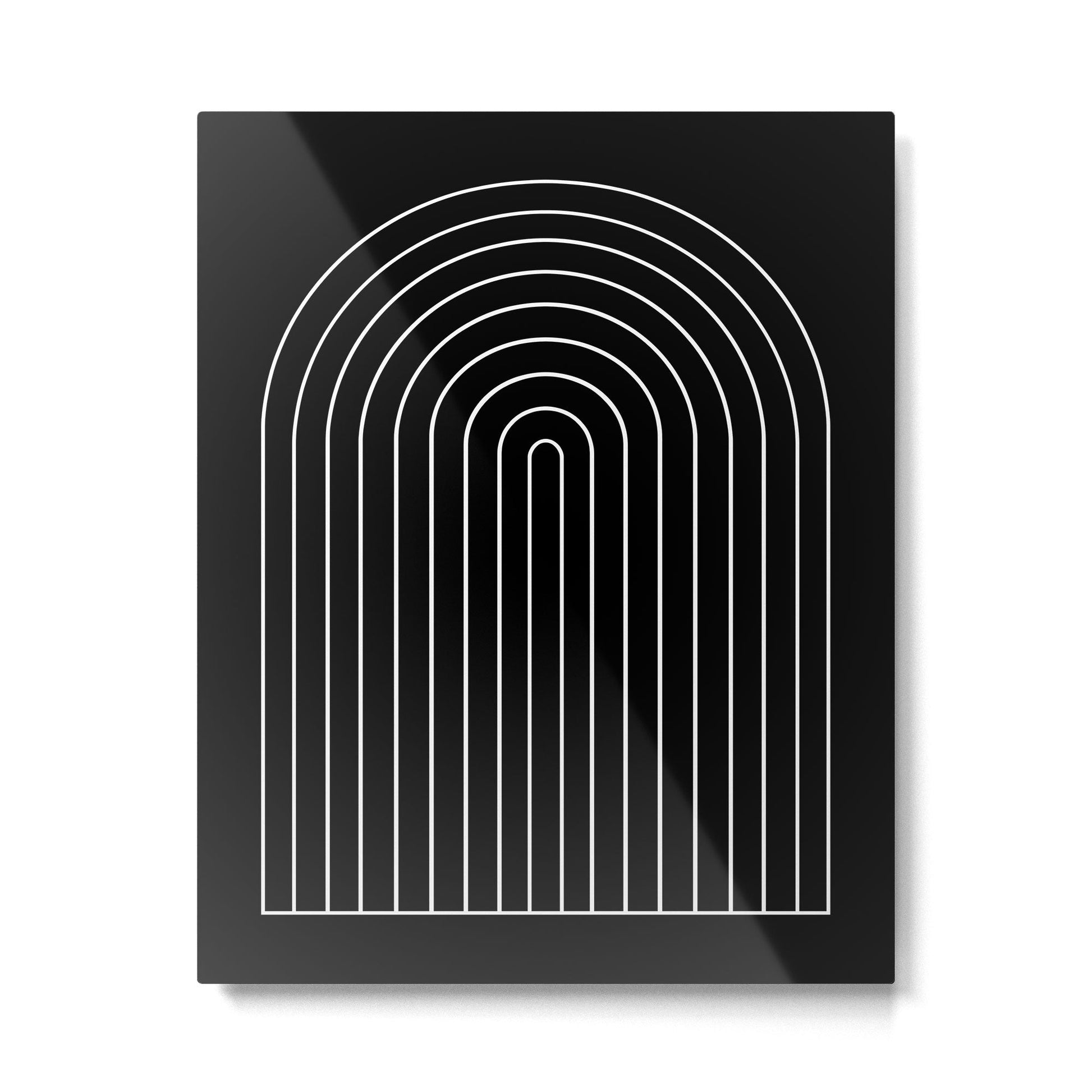 Minimal Arch III Black and White Modern Geometric Lines Metal Print | TeksDecor
