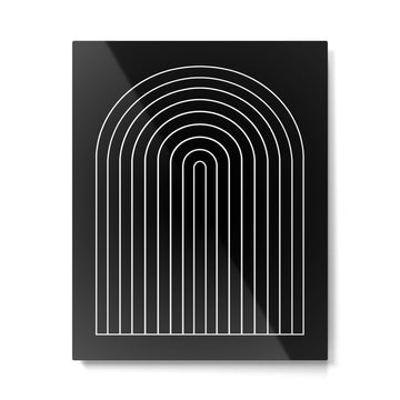 Minimal Arch III Black and White Modern Geometric Lines Metal Print | TeksDecor