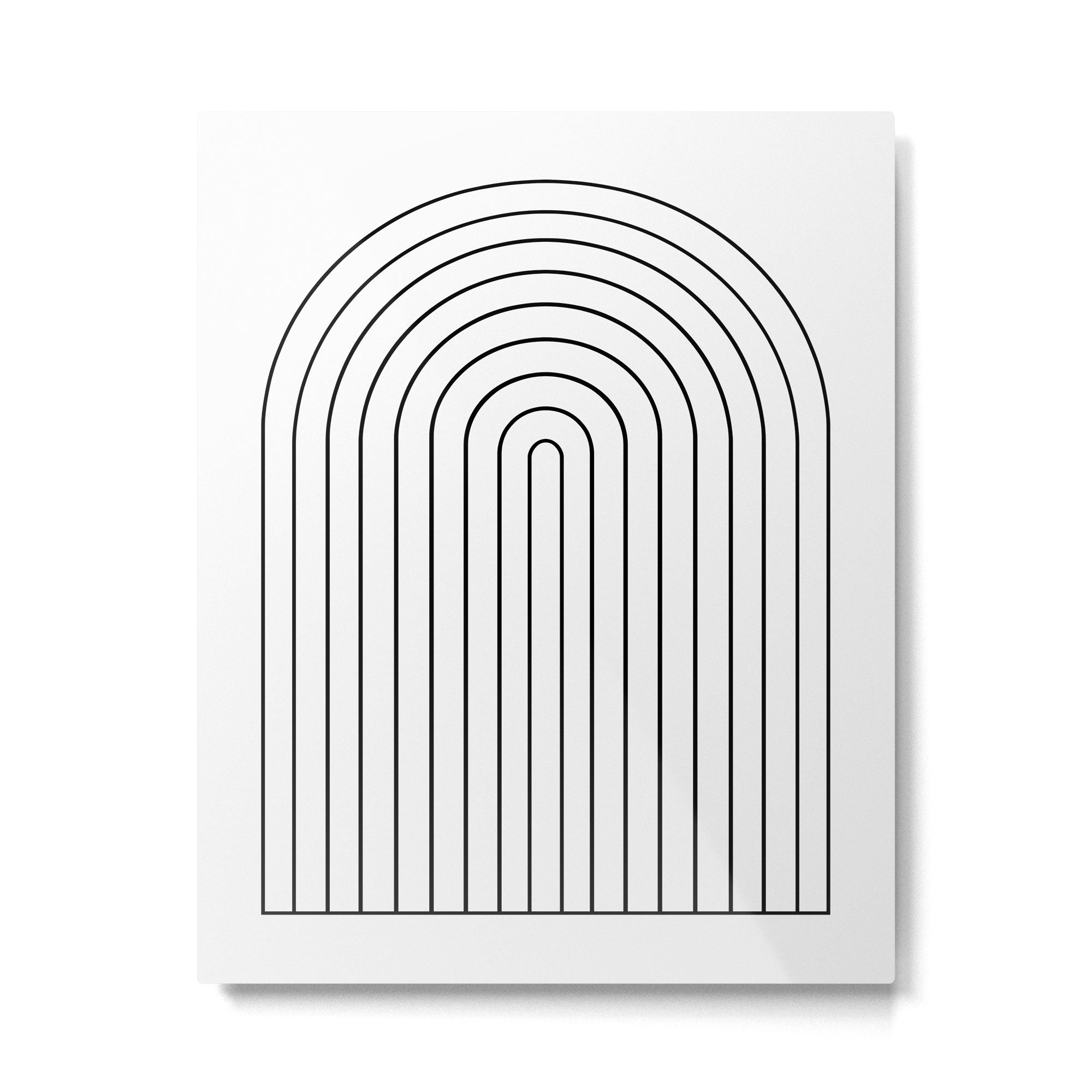 Minimal Arch IV Black and White Modern Geometric Lines Metal Print | TeksDecor