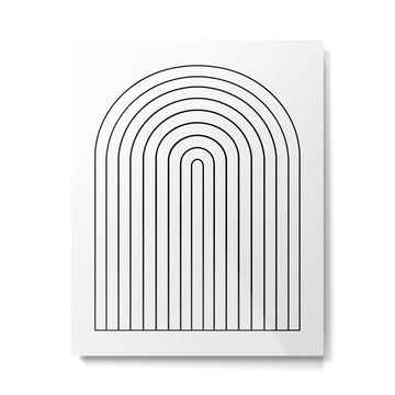 Minimal Arch IV Black and White Modern Geometric Lines Metal Print | TeksDecor