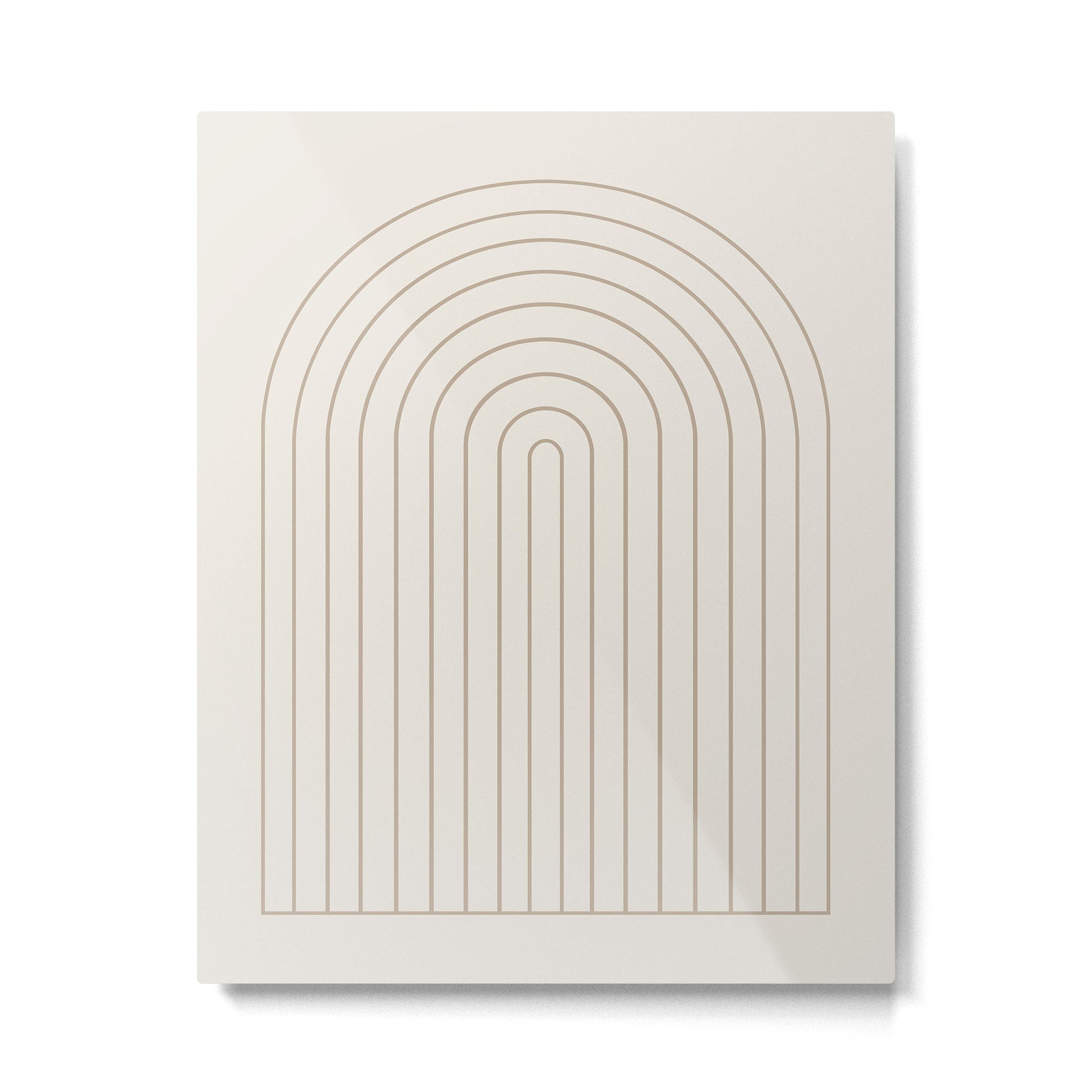 Minimal Arch XI Natural Neutral Modern Geometric Lines Metal Print | TeksDecor