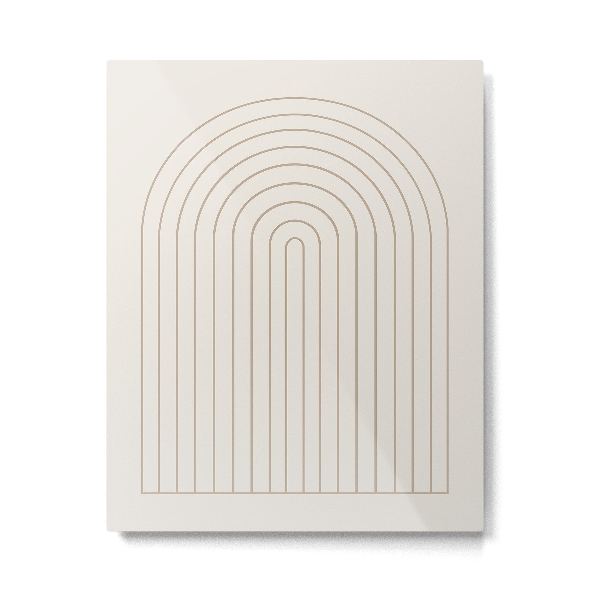 Minimal Arch XI Natural Neutral Modern Geometric Lines Metal Print | TeksDecor