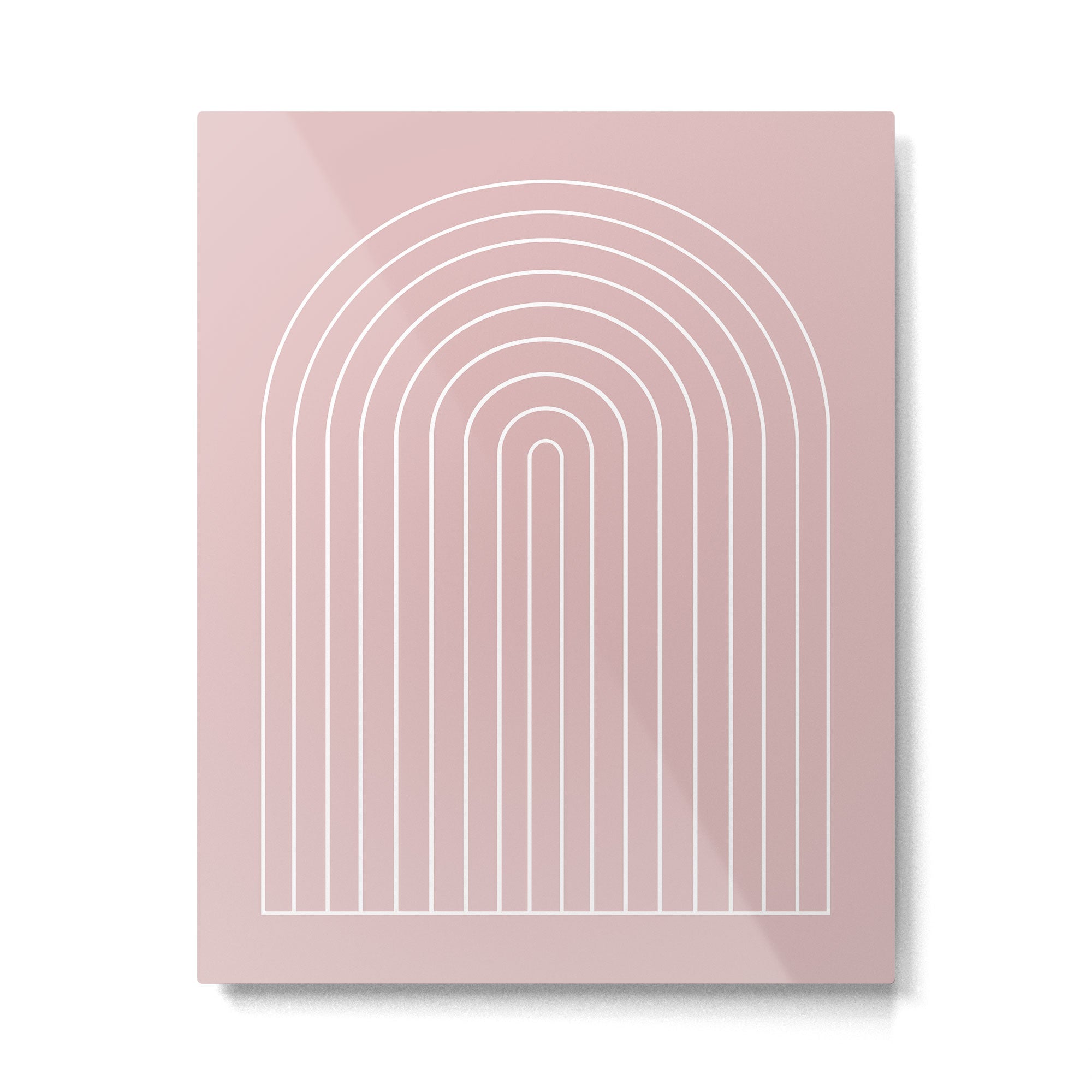 Minimal Arch XIX Blush Pink  Modern Geometric Lines Metal Print | TeksDecor