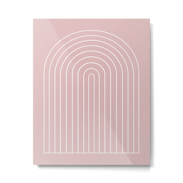 Minimal Arch XIX Blush Pink  Modern Geometric Lines Metal Print | TeksDecor