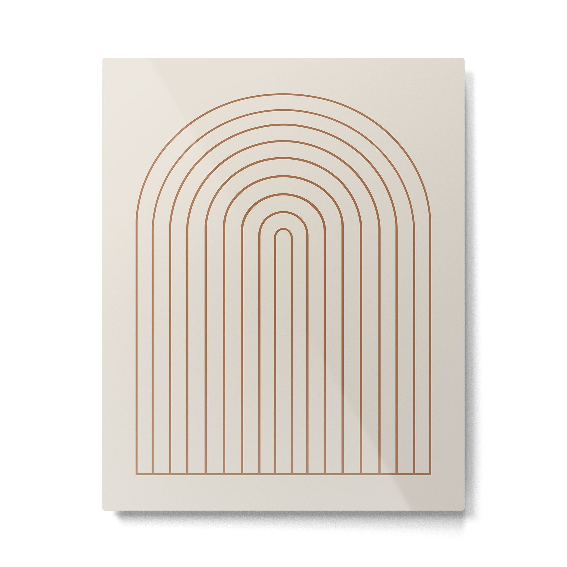 Minimal Arch XVI Earthy Natural Modern Geometric Lines Metal Print | TeksDecor