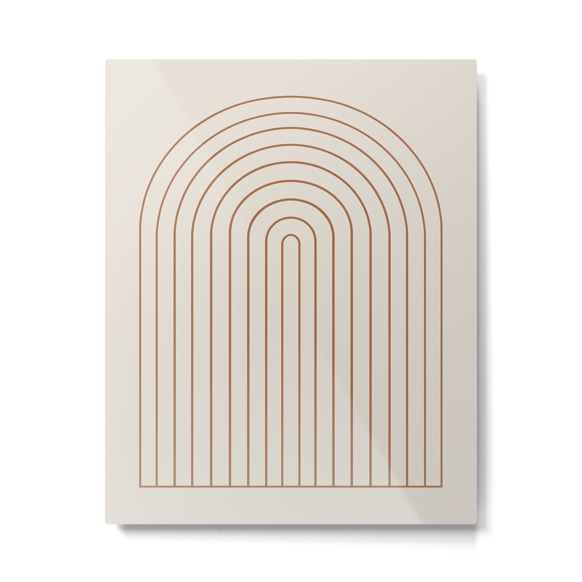 Minimal Arch XVI Earthy Natural Modern Geometric Lines Metal Print | TeksDecor