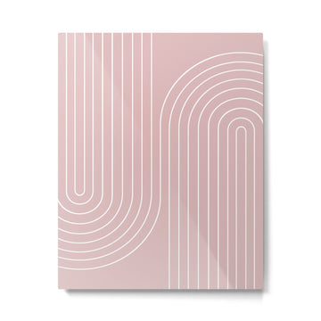 Minimal Line Curvature LXX Blush Pink Mid Century Modern Arch Abstract Metal Print | TeksDecor