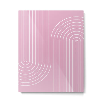 Minimal Line Curvature LXXVI Blush Pink Mid Century Modern Arch Abstract Metal Print | TeksDecor