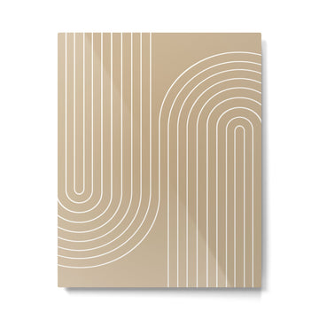 Minimal Line Curvature LXXXV Neutral Tan Mid Century Modern Arch Abstract Metal Print | TeksDecor