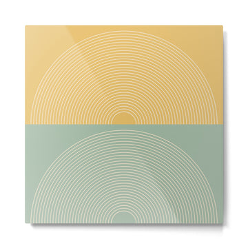 Minimal Rainbow Color Block IX Metal Print | TeksDecor