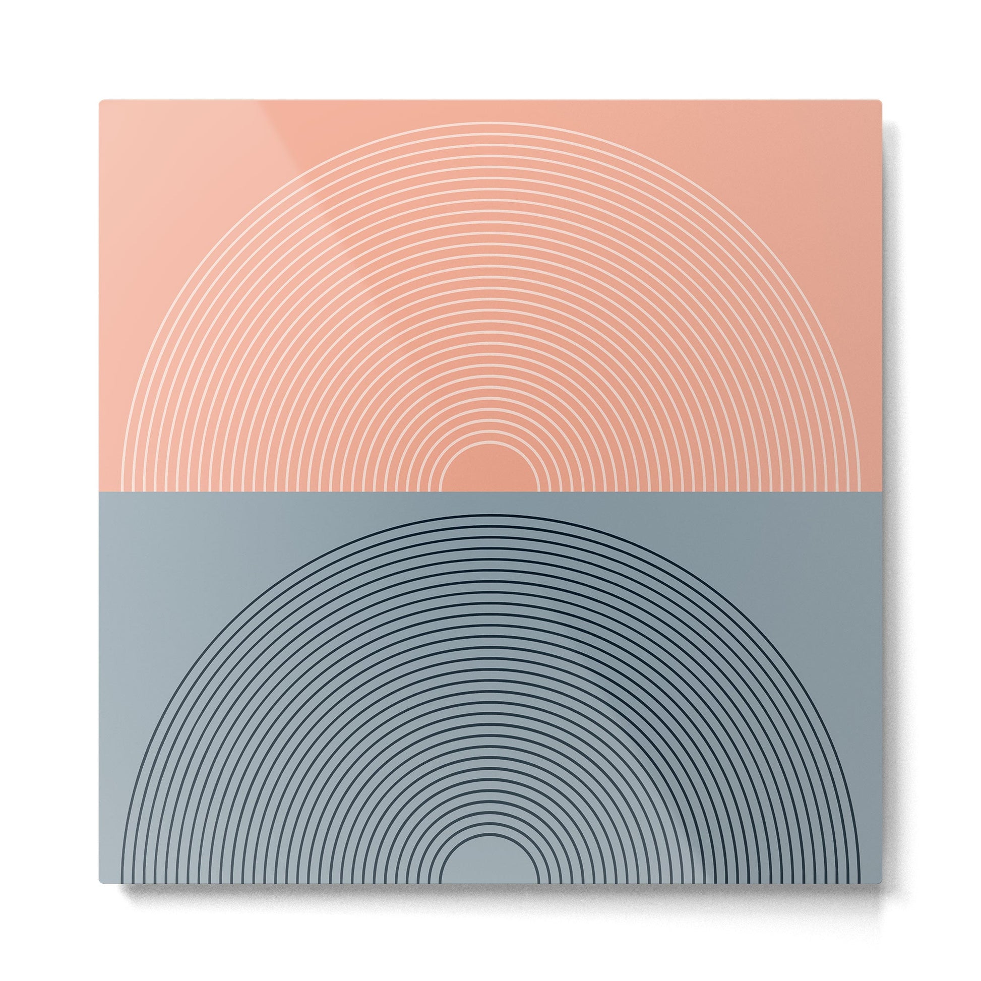 Minimal Rainbow Color Block VII Metal Print | TeksDecor