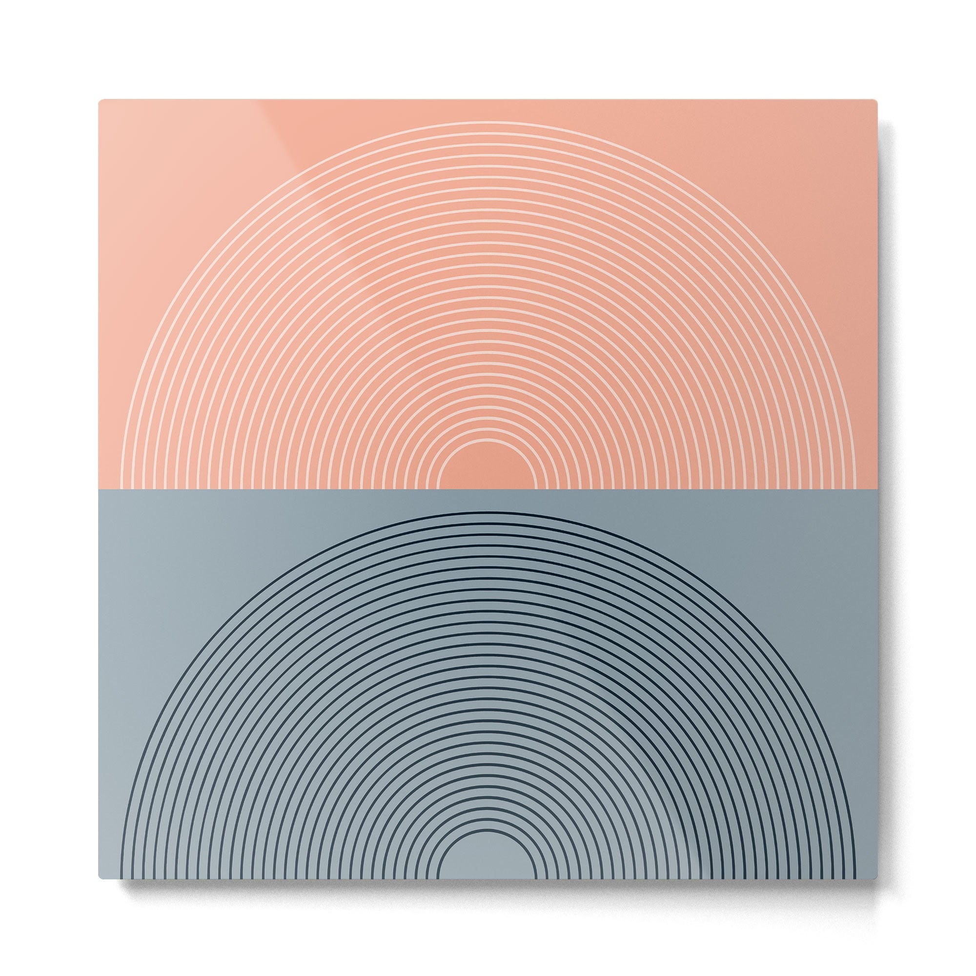 Minimal Rainbow Color Block VII Metal Print | TeksDecor
