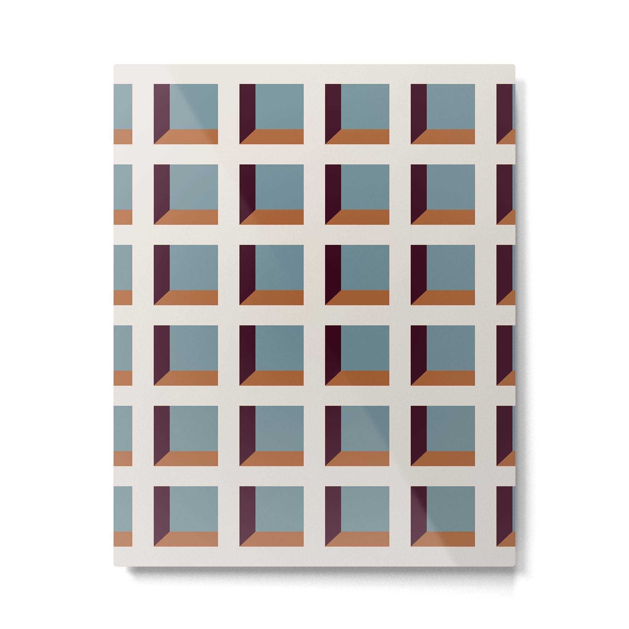 Minimalist 3D Pattern XVIII Metal Print | TeksDecor