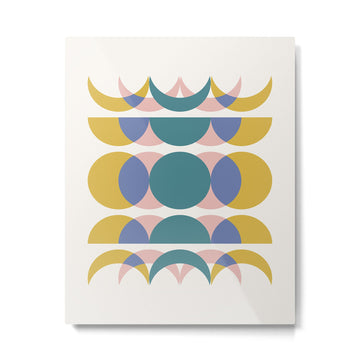 Moon Phases Abstract I Metal Print | TeksDecor