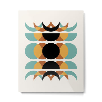 Moon Phases Abstract V Metal Print | TeksDecor