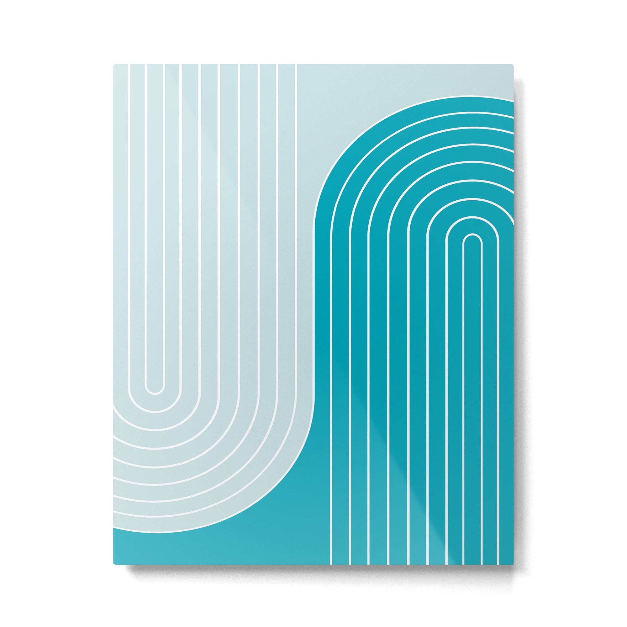 Two Tone Line Curvature IV Metal Print | TeksDecor