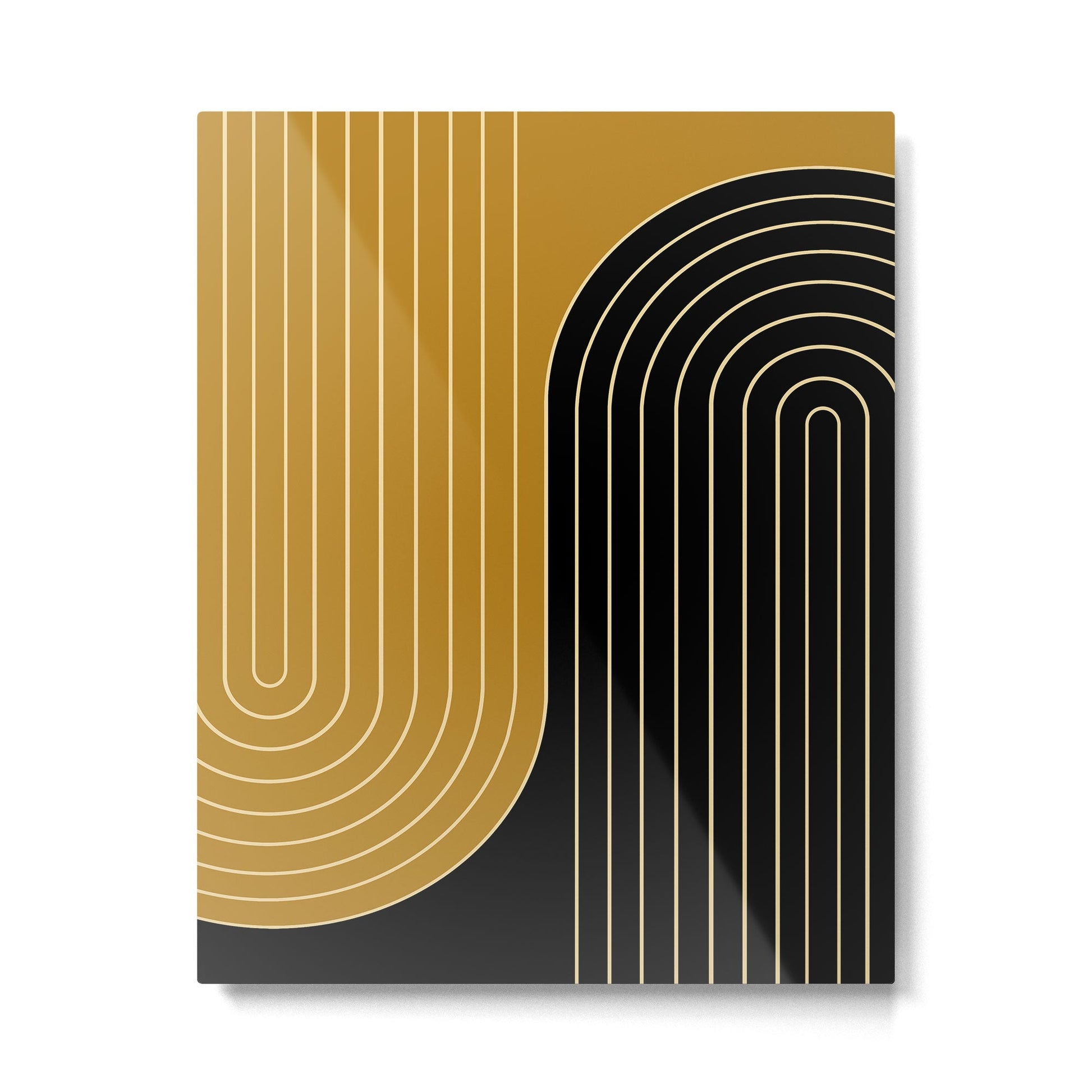 Two Tone Line Curvature IX Metal Print | TeksDecor