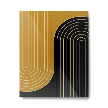 Two Tone Line Curvature IX Metal Print | TeksDecor