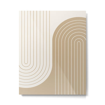 Two Tone Line Curvature LXV Earthy Boho Modern Arch Abstract Metal Print | TeksDecor