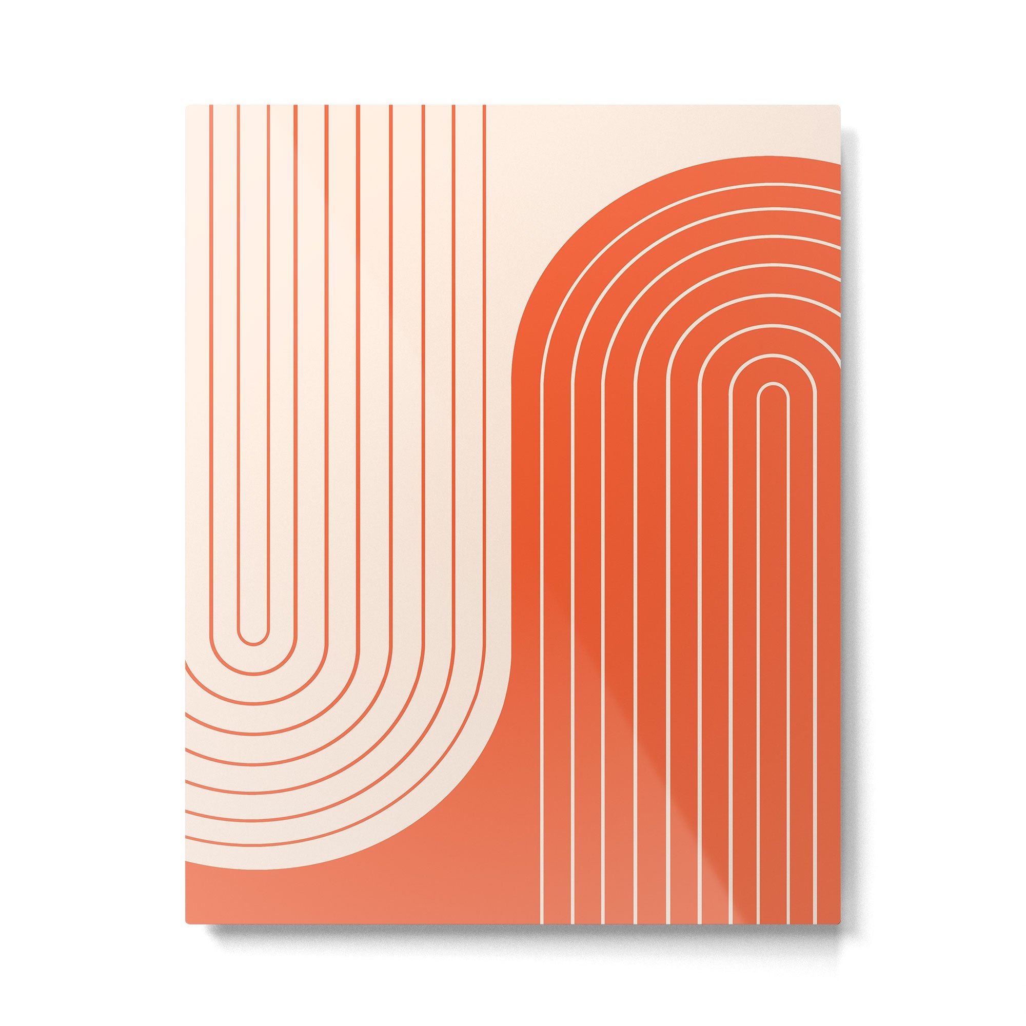 Two Tone Line Curvature XI  Metal Print | TeksDecor