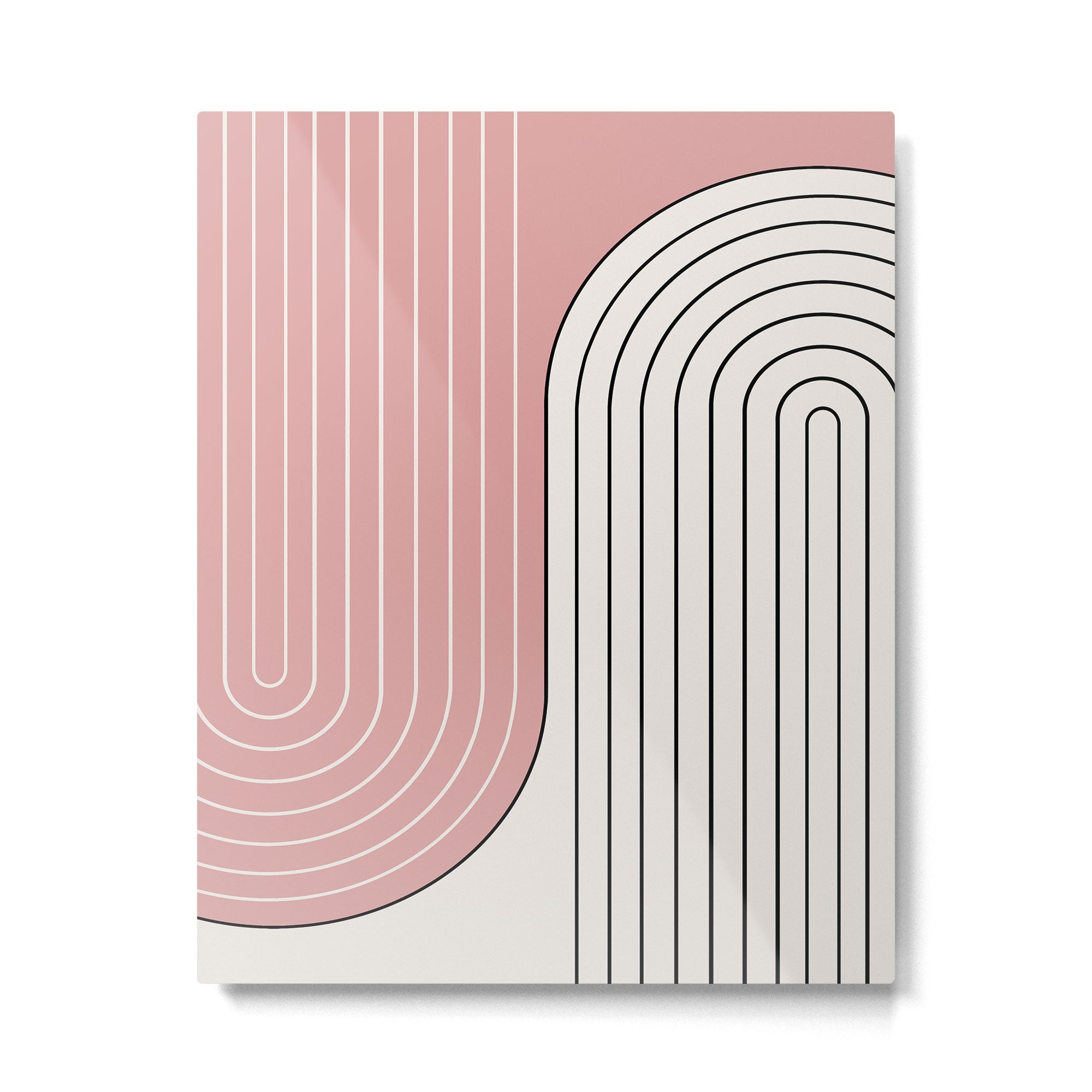 Two Tone Line Curvature XIII  Metal Print | TeksDecor