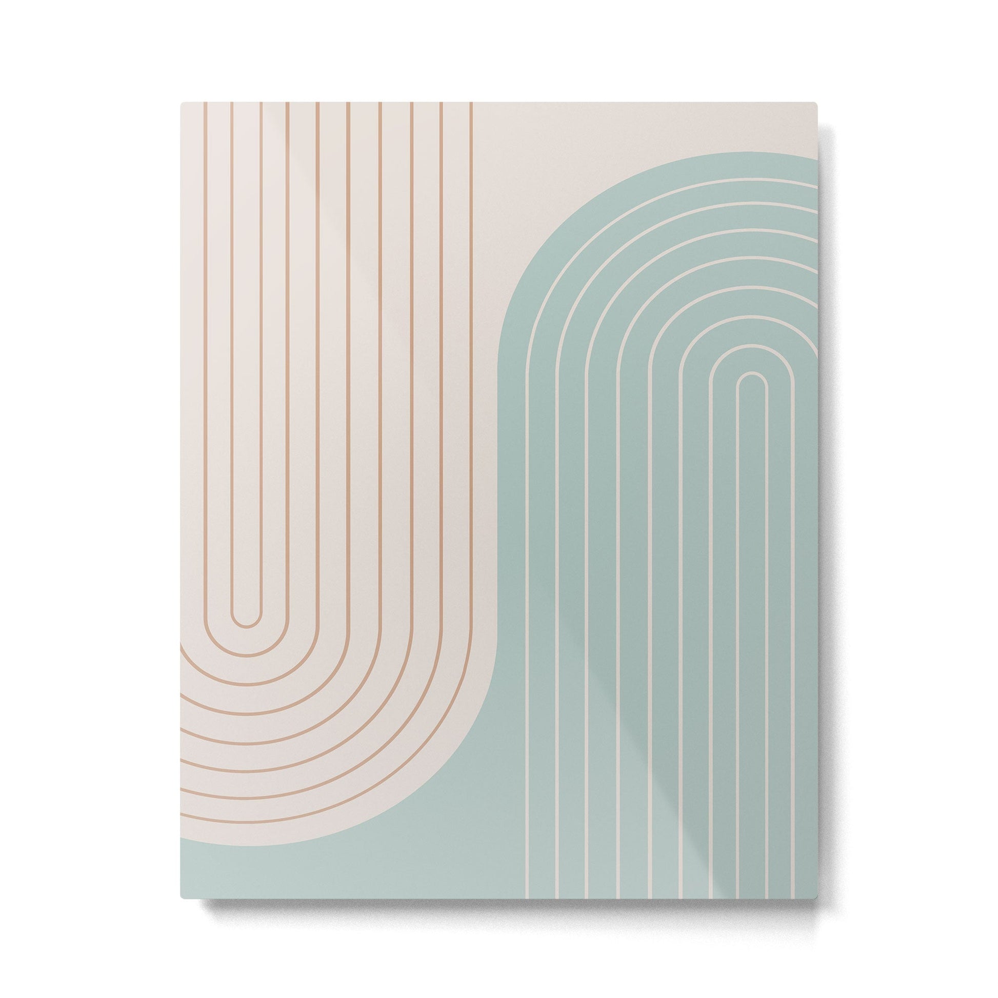 Two Tone Line Curvature XL Metal Print | TeksDecor