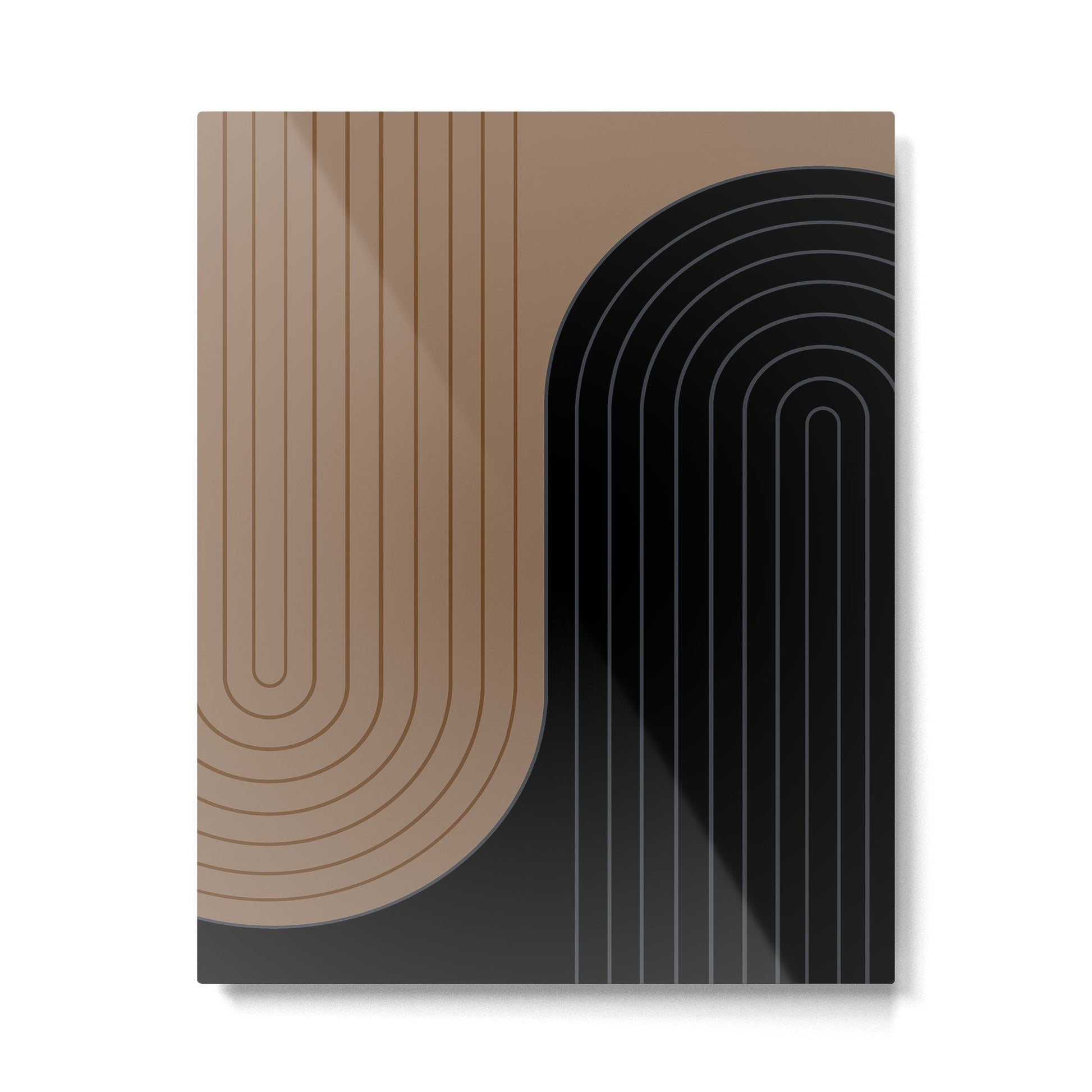 Two Tone Line Curvature XXXVI Metal Print | TeksDecor
