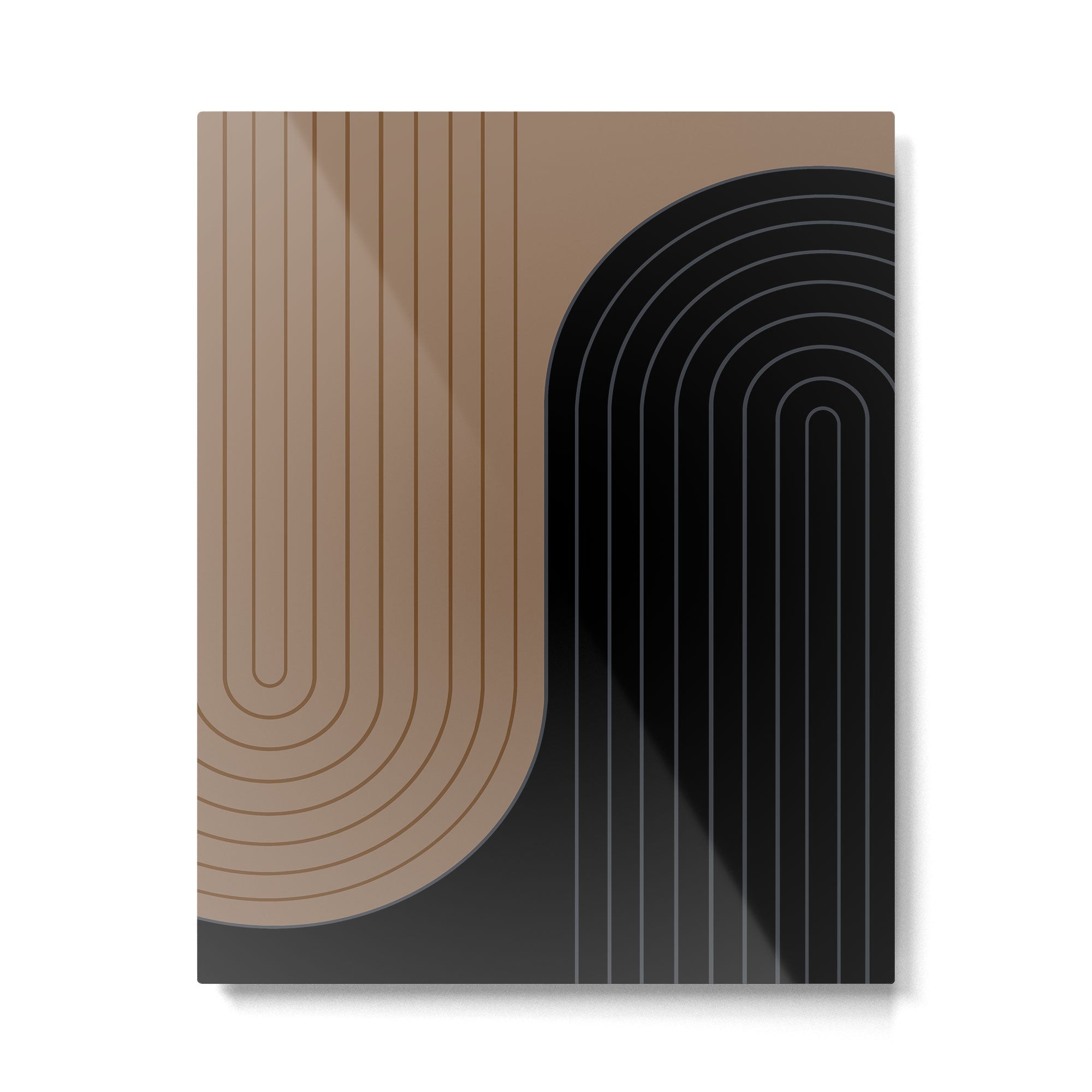 Two Tone Line Curvature XXXVI Metal Print | TeksDecor