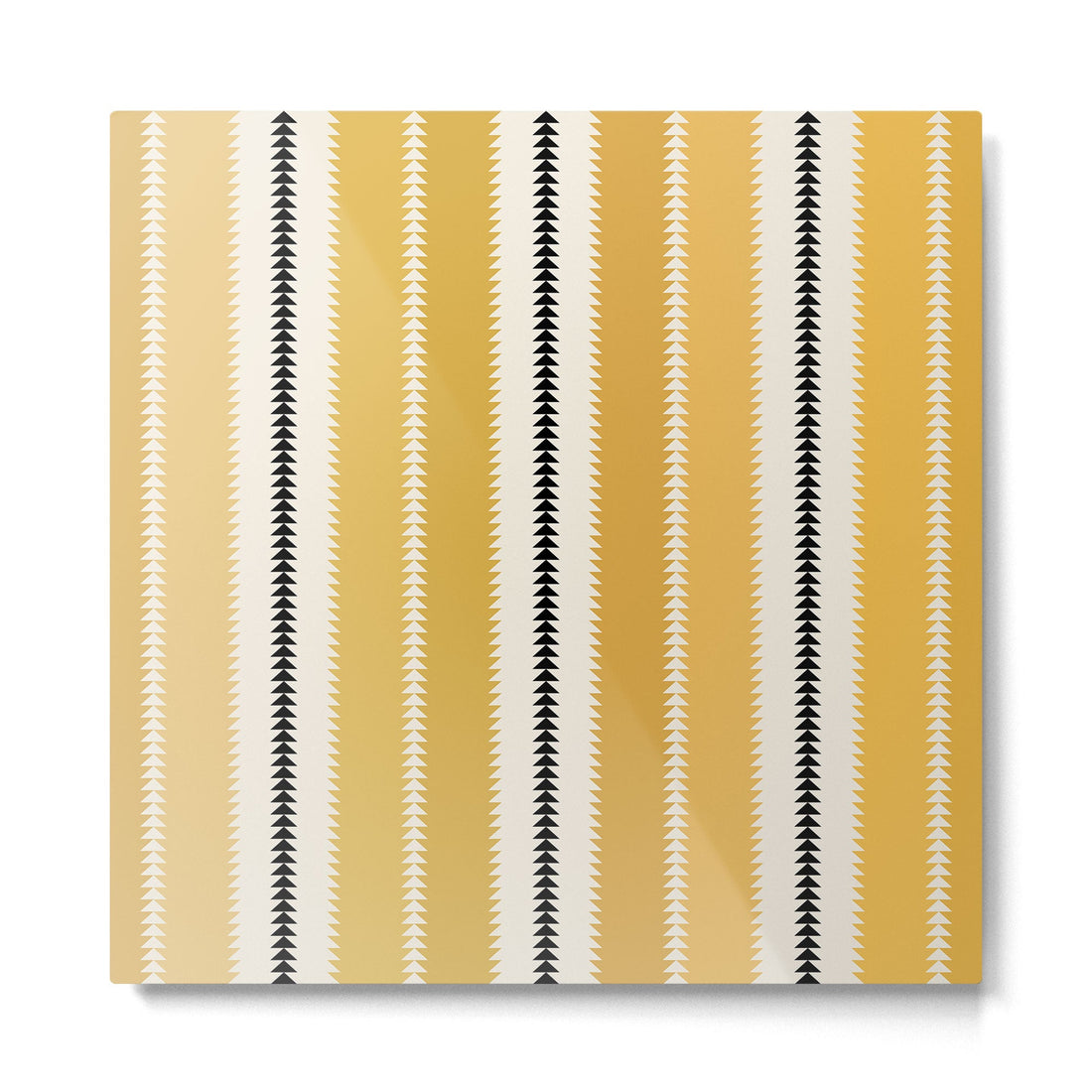 Western Stripes V Golden Yellow Metal Print | TeksDecor