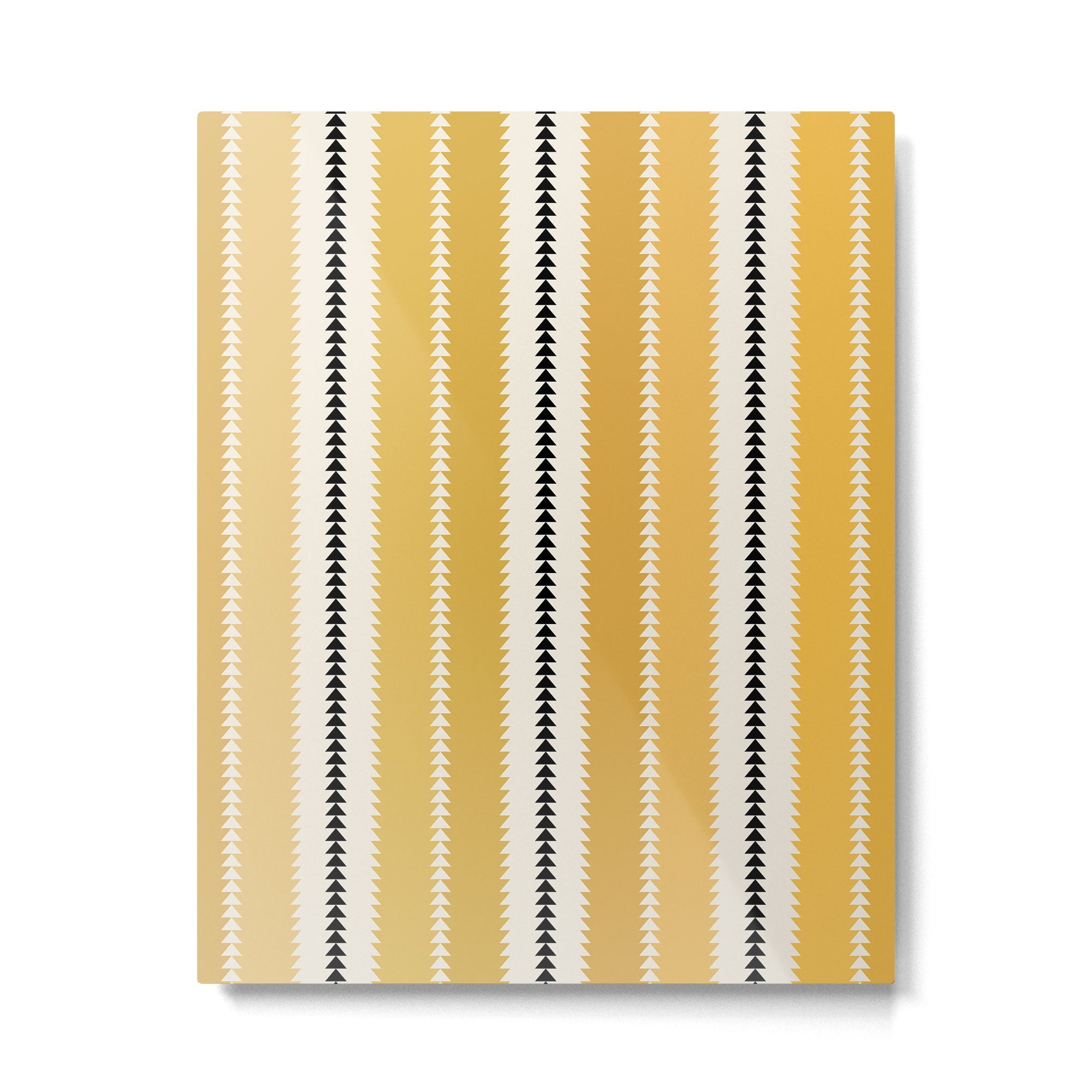 Western Stripes V Golden Yellow Metal Print | TeksDecor
