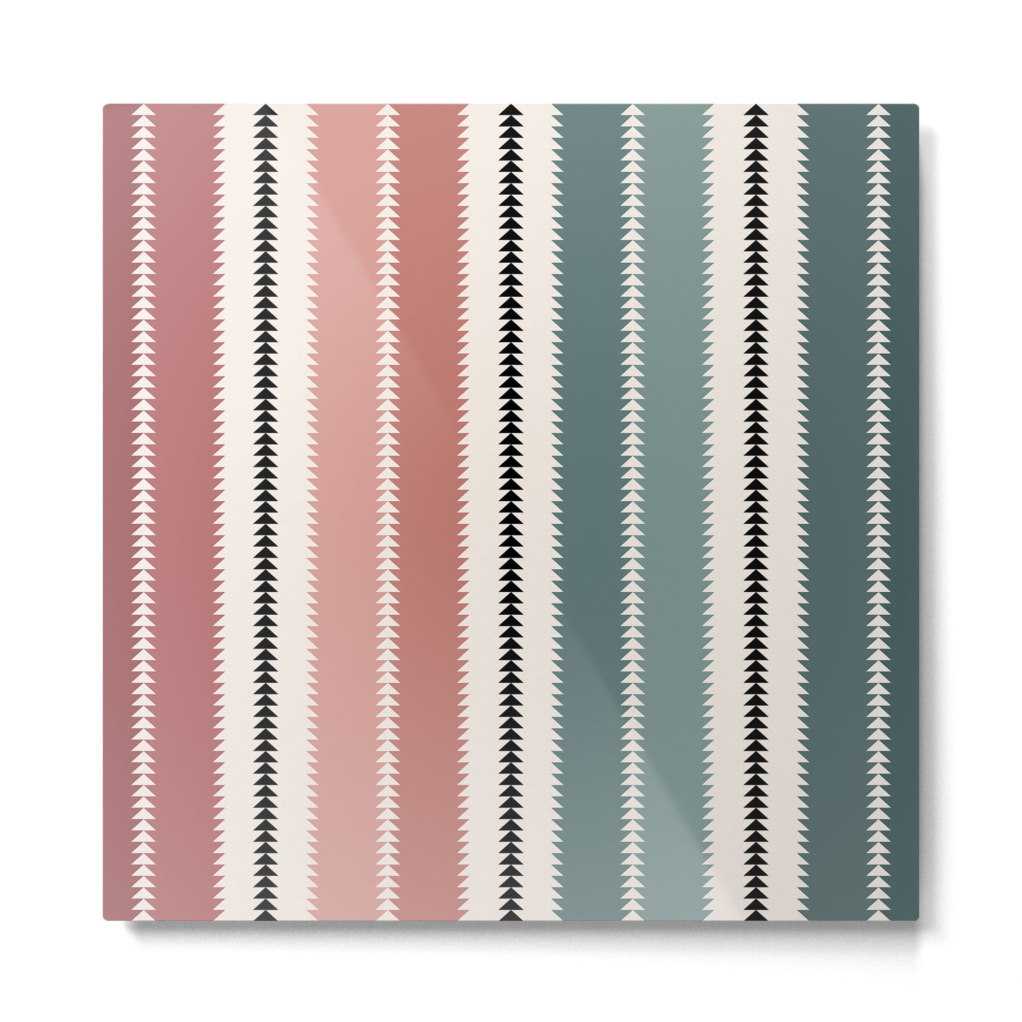 Western Stripes X Pink Green Metal Print | TeksDecor